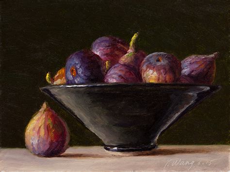 Wang Fine Art Figs In A Bowl Still Life Oil Painting Original Fruit