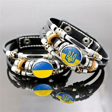 Buy Ukraine Beaded Bracelet For Men Jewelry Ukraine Flag Trident Symbol