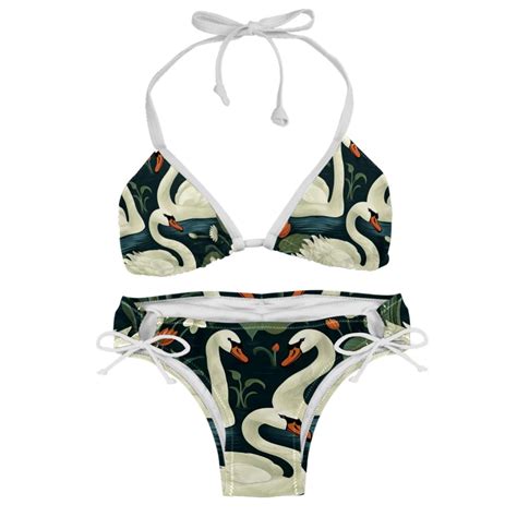 Swan Women S Bikini Set With Detachable Sponge And Adjustable Strap Two Pack Ideal For
