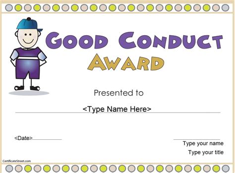 8 Free Sample Good Conduct Certificate Templates - Printable Samples