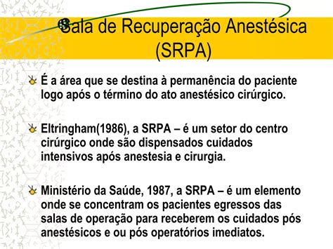 Sala De Recupera O P S Anest Sica Ppt