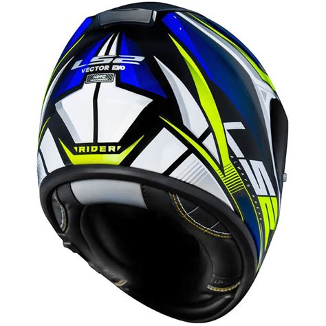 Capacete Ls Vector Ff Evo Rider Azul Prata Amarelo Fluor Tri