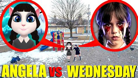 WEDNESDAY ADDAMS VS TALKİNG ANGELA DRONE KAMERALARINA YAKALANDI