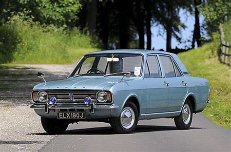 Canvas Print Ford Cortina Mk 2 1300 Deluxe 1970 Blue Light 20 X16