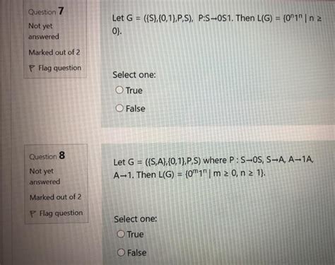 Solved Question 7 Not Yet Let G {s} {0 1 P S P S 051