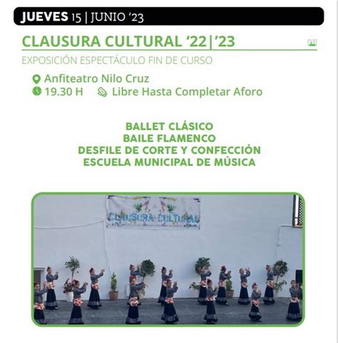 El Programa Cultural De Junio En Salobre A Marcada Por La Clausura De