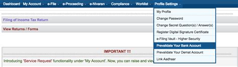 Pre Validate Bank Account On Income Tax E Filing Portal