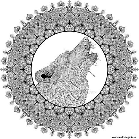 Coloriage Mandala Loup Difficile Complexe Adulte Dessin Mandala Animaux