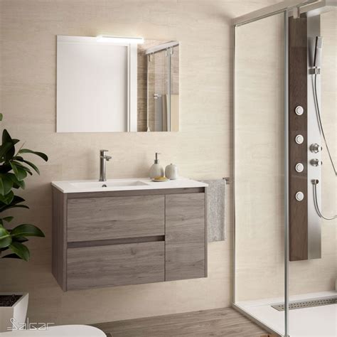 Conjunto mueble baño serie Noja 855 2 cajones 1 puerta derecha Salgar