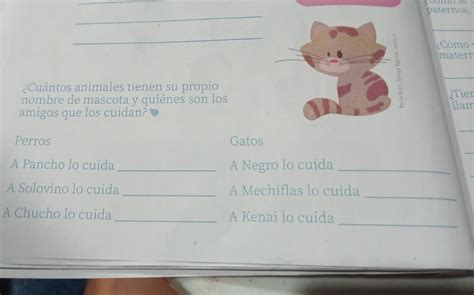 Cuántos animales tienen su propio nombre de mascota y quiénes son los