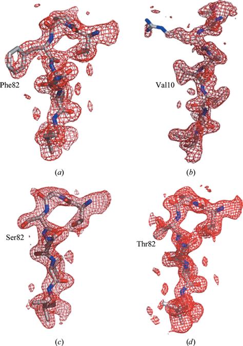 Electron Density Maps Shown In Red Are The 2f O À F C