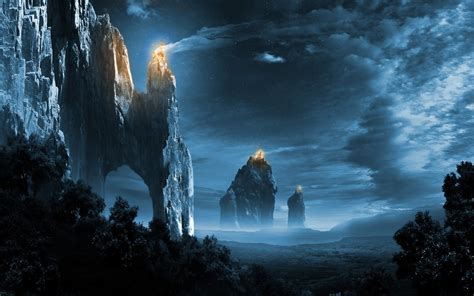 Gray Rock Mountains Wallpaper Fantasy Art HD Wallpaper Wallpaper Flare