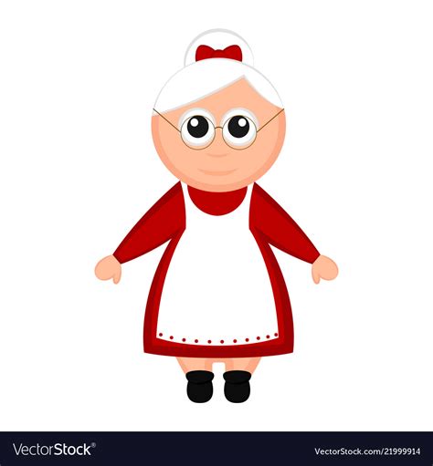 Christmas mrs claus cartoon character Royalty Free Vector