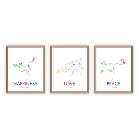 Serotonin Oxytocin Dopamine Molecule Poster Chemistry Wall Art