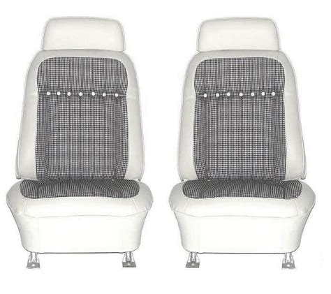 1969 Camaro Deluxe Houndstooth Interior Bucket Seats Assembled White