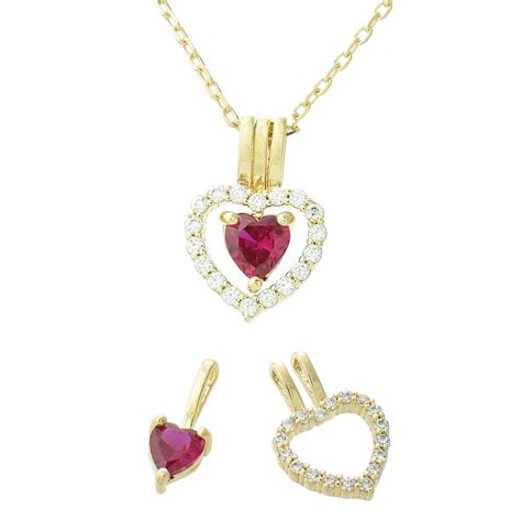 Collier Pendentifs Styles Coeur Oxyde De Zirconium Rose Plaqu Or