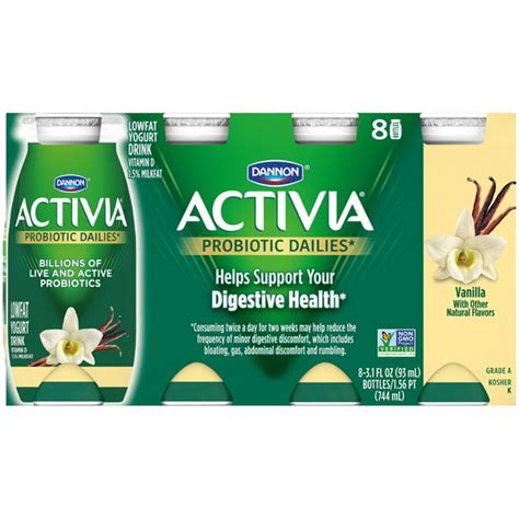 Activia Probiotic Dailies Vanilla Yogurt Drink 31 Oz 8 Count