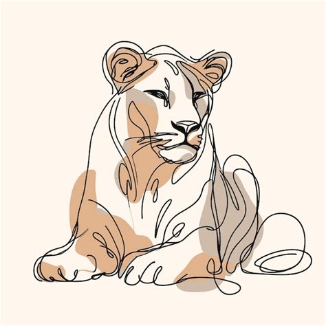 Premium Vector Minimalist Line Art Illustration Of A Lioness