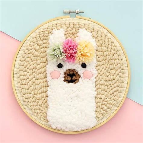 Cute animal punch needle kits wool needle punch tools punch embroidery ...