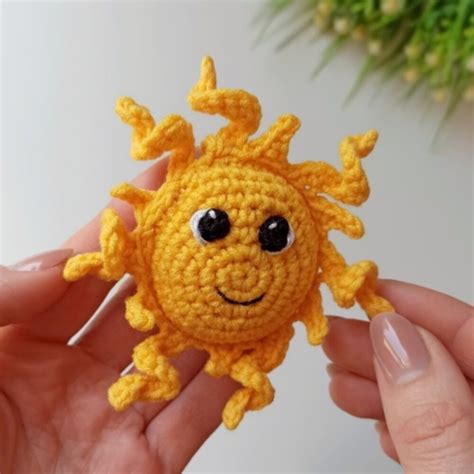 Crochet Sun Amigurumi Pattern Crochet Keychain Pattern