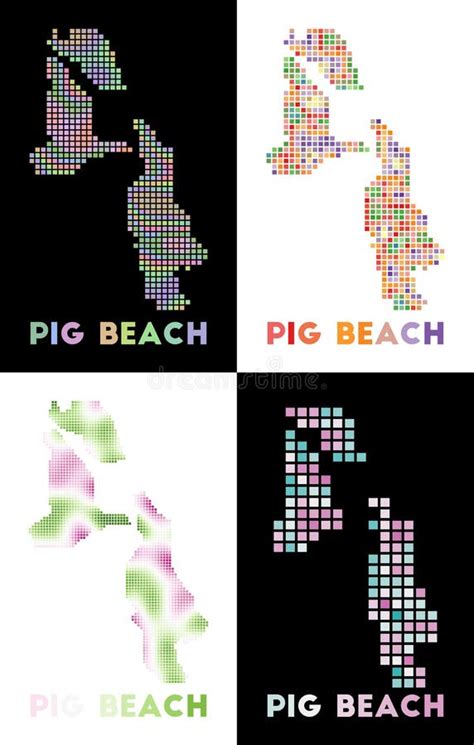 Pig Beach map. stock vector. Illustration of american - 212332661