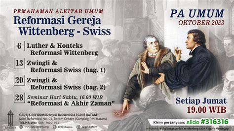 Pa Seri Reformasi Gereja Wittenberg Swiss Luther Konteks