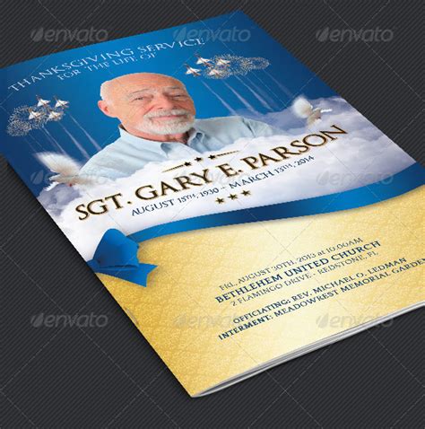 Military Funeral Service Program Template Graphicmule