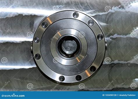 Round Industrial Metal Detail On A Metal Plate Stock Photo Image Of