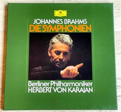 BRAHMS THE 4 Symphonies HERBERT VON KARAJAN ED1 DGG STEREO BOÎTE 4LP