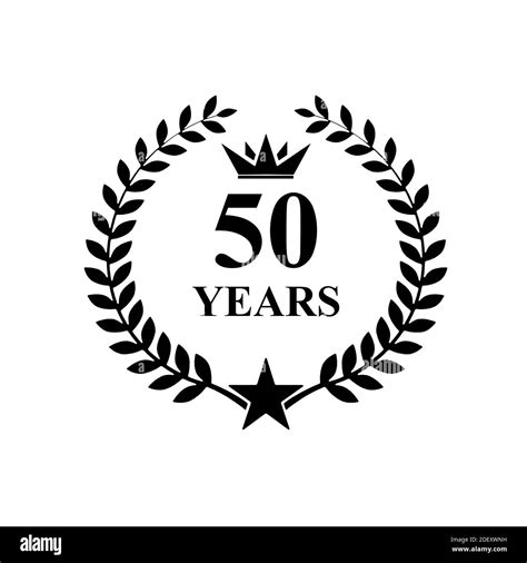 50 Years Old Anniversary Luxurious Logo Golden Stock Photo Alamy