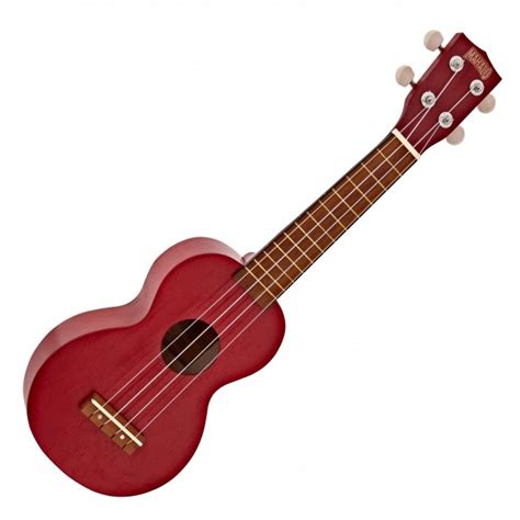 Mahalo Kahiko Ukulele Transparent Red Na Gear4Music