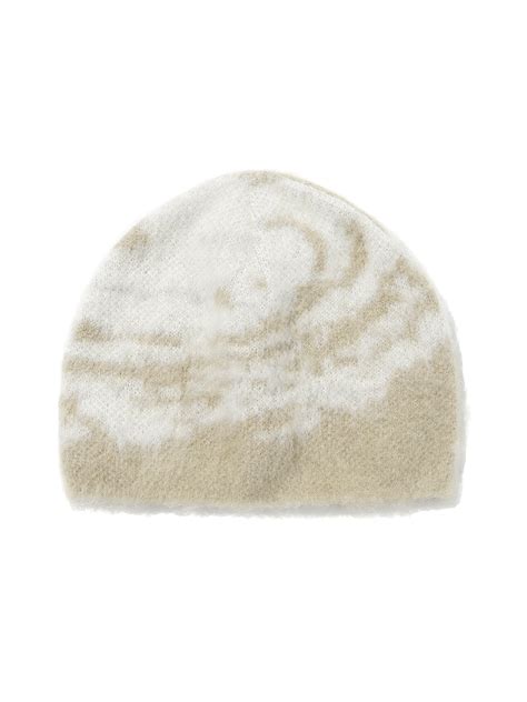 Millo Archive 밀로 아카이브 실시간 인기 스타일 Curve Jacquard Beanie Beige 온더룩