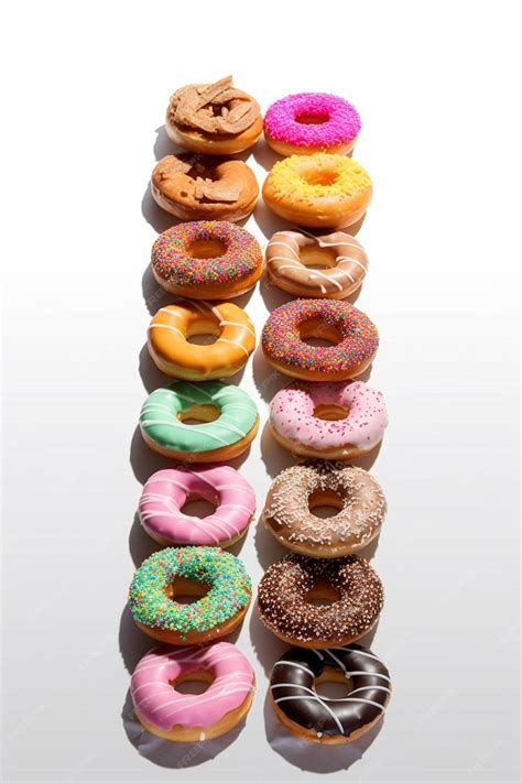 Premium AI Image | a row of donuts with sprinkles on them