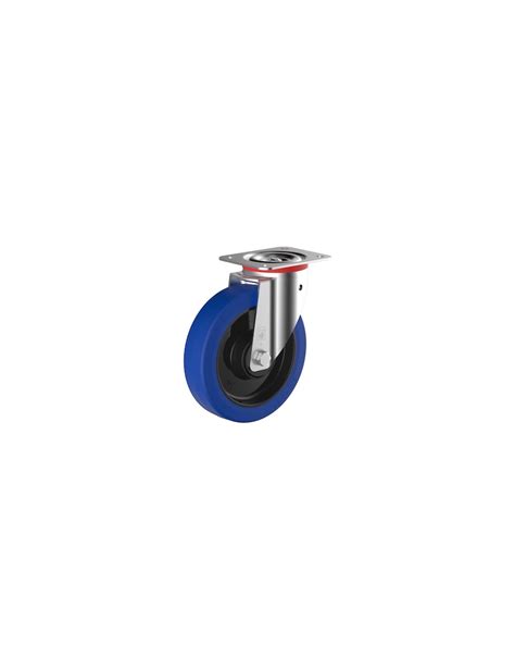 Roulette pivotante diamètre 160 mm roue caoutchouc EASYROLL BLEU