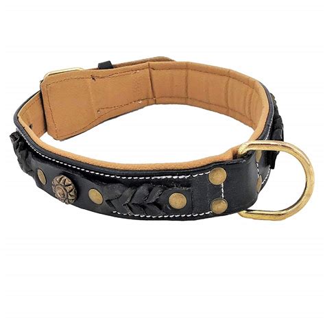 Genuine Leather Dog Collar Handmade Metal Buckle for Medium Large Pet