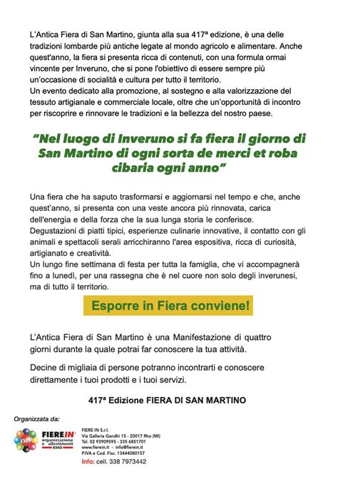 417 Antica Fiera Di San Martino Inveruno Dal 8 Al 11 Novembre 2024