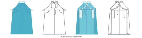 apron technical design front  views stock vector royalty