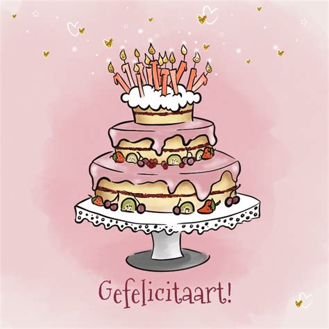 Felicitatie Verjaardag Met Een Lekker Taart Kaartje2go