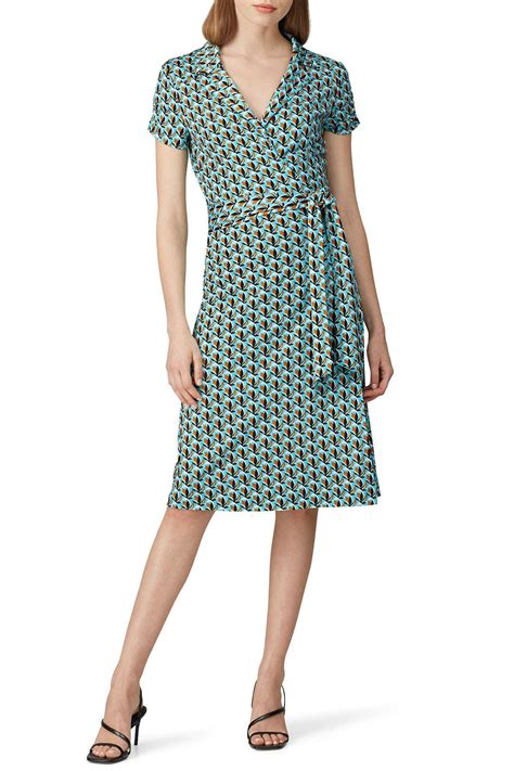 Green Printed Wrap Dress By Diane Von Furstenberg Rent The Runway