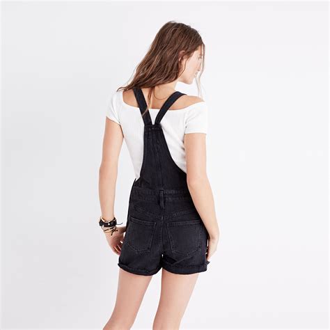 Womens Adirondack Short Overalls In Washed Black Overalls Outfit Short Overall Shorts Black