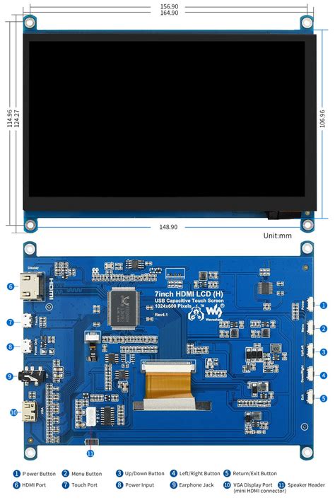 Waveshare Inch Hdmi Lcd H Inch Display Touch Screen