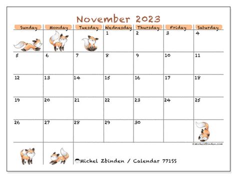 Printable November Calendar Templates Off