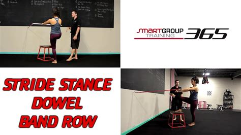 Stride Stance Dowel Band Row YouTube