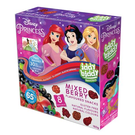 Iddy Biddy Disney Princess Fruit Snacks 6x160g At Mighty Ape Nz