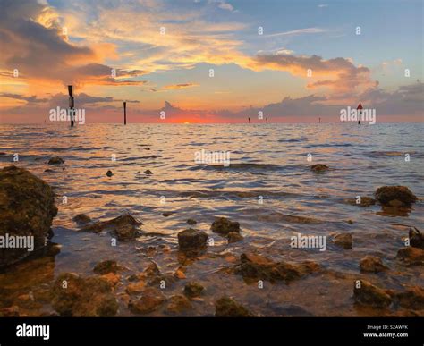 Low tide in Hudson Beach, Florida Stock Photo - Alamy