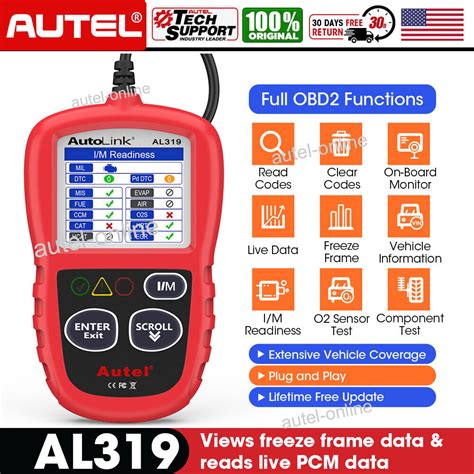 Autel Autolink AL319 OBD2 CAN OBDII Auto Car Code Reader Diagnostic