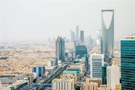 Aerial Panorama Of Downtown Of Riyadh City Al Riyadh Stock Image