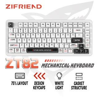 Jual ZIFRIEND ZT Mechanical Keyboard White Light Linear Switch Hot Swappable Gasket Mount