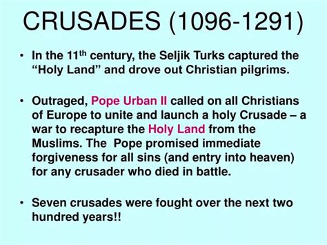 Ppt Crusades 1096 1291 Powerpoint Presentation Free Download Id 5771831