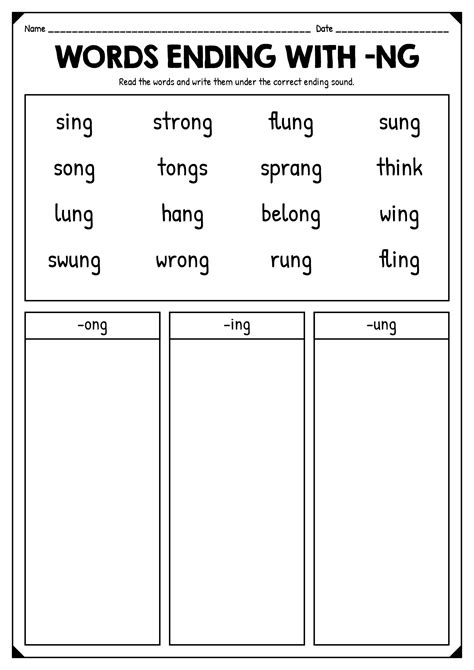 12 Ng Sound Printable Worksheets Free Pdf At